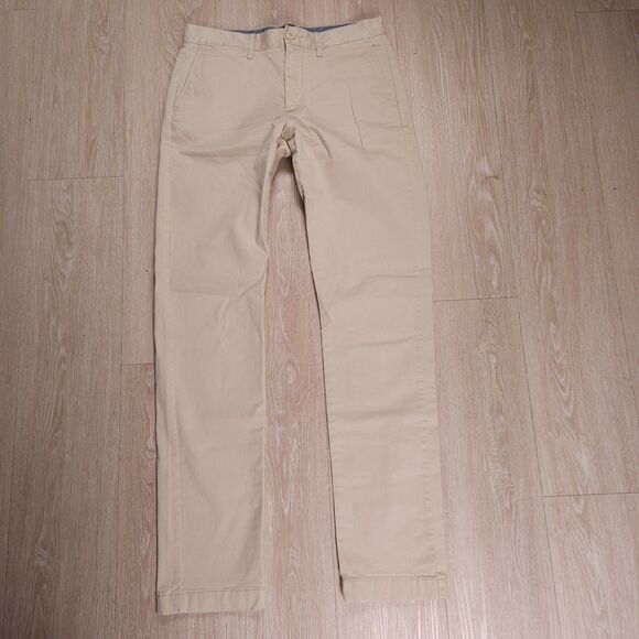 J Crew 770 Straight Chino Pants Mens 30x34(32) Beige Flat Front Stretch - Picture 1 of 12
